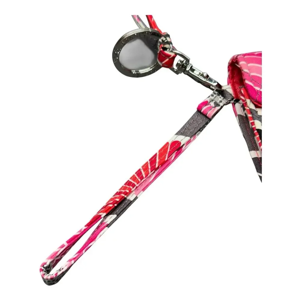 Vera Bradley Cherry Blossoms Red Pink Gray Floral Turn Lock Wristlet - Picture 3 of 7